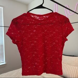 Elegant Red Lace Top